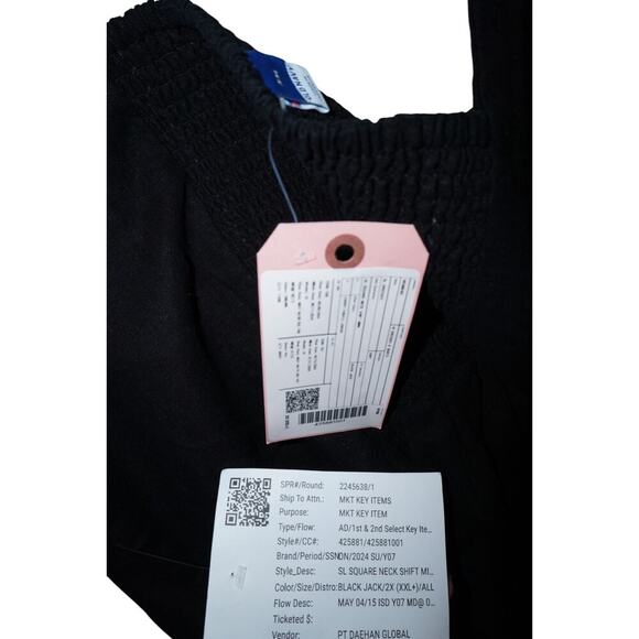 Old Navy Women’s Black Linen Blend Square Neck Shift Mini Dress Size 2X XXL - Picture 3 of 3